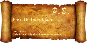 Paulik Dorottya névjegykártya